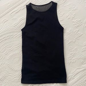 Black tank top with mesh back